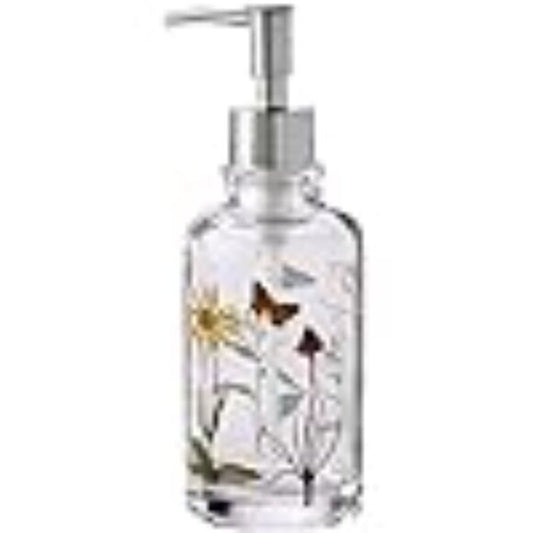 SKL Home Heirloom Wildflowers Glass Soap & Lotion Dispenser with Tray