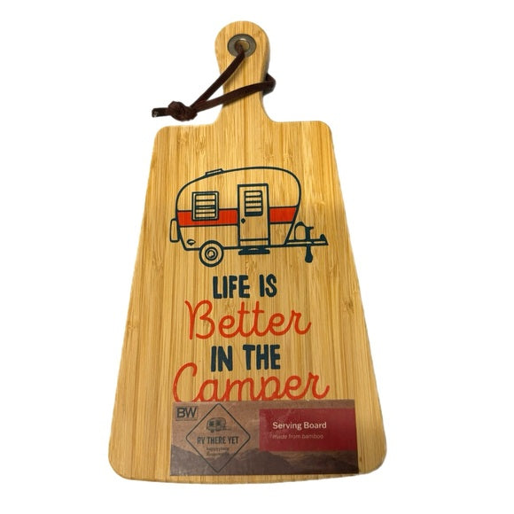 Camping Bundle – Bamboo Camper Cutting Board + 2‑Person Dining Set + Towels